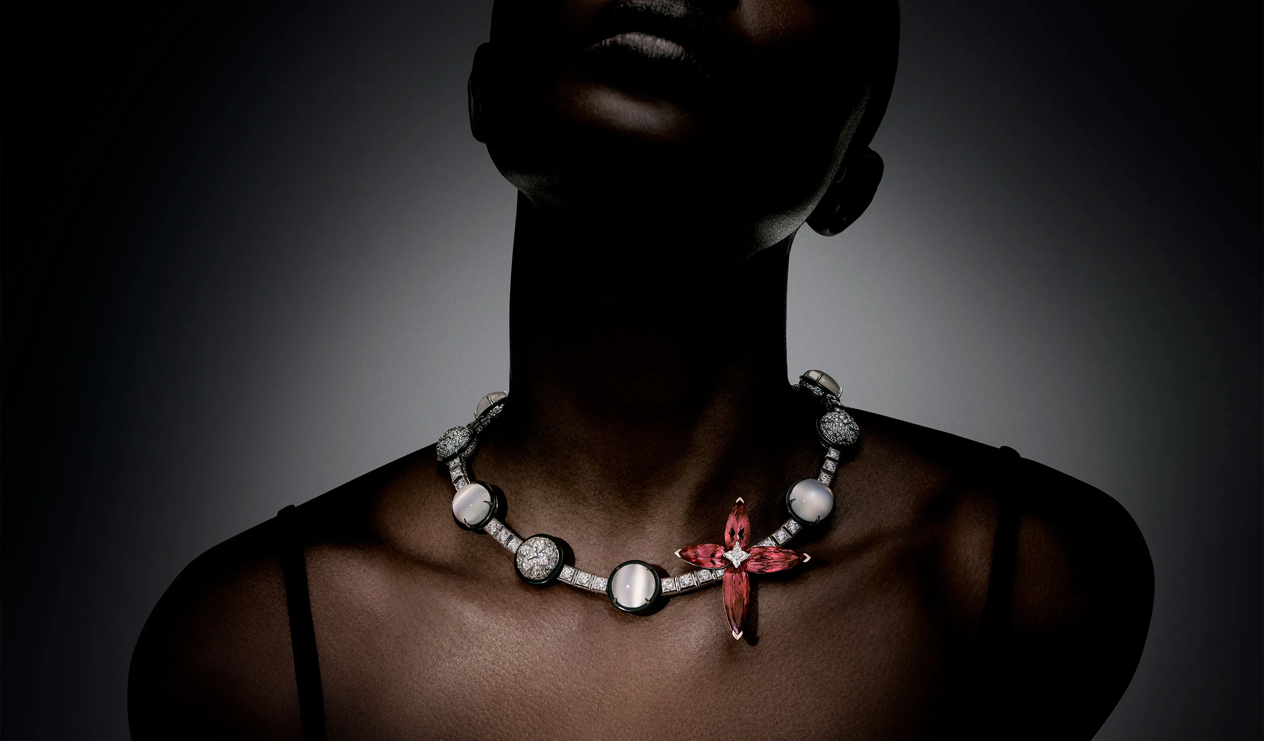 <p>The Spell high jewellery necklace is set with blue-tinged diamonds that fluoresce under UV light</p>
