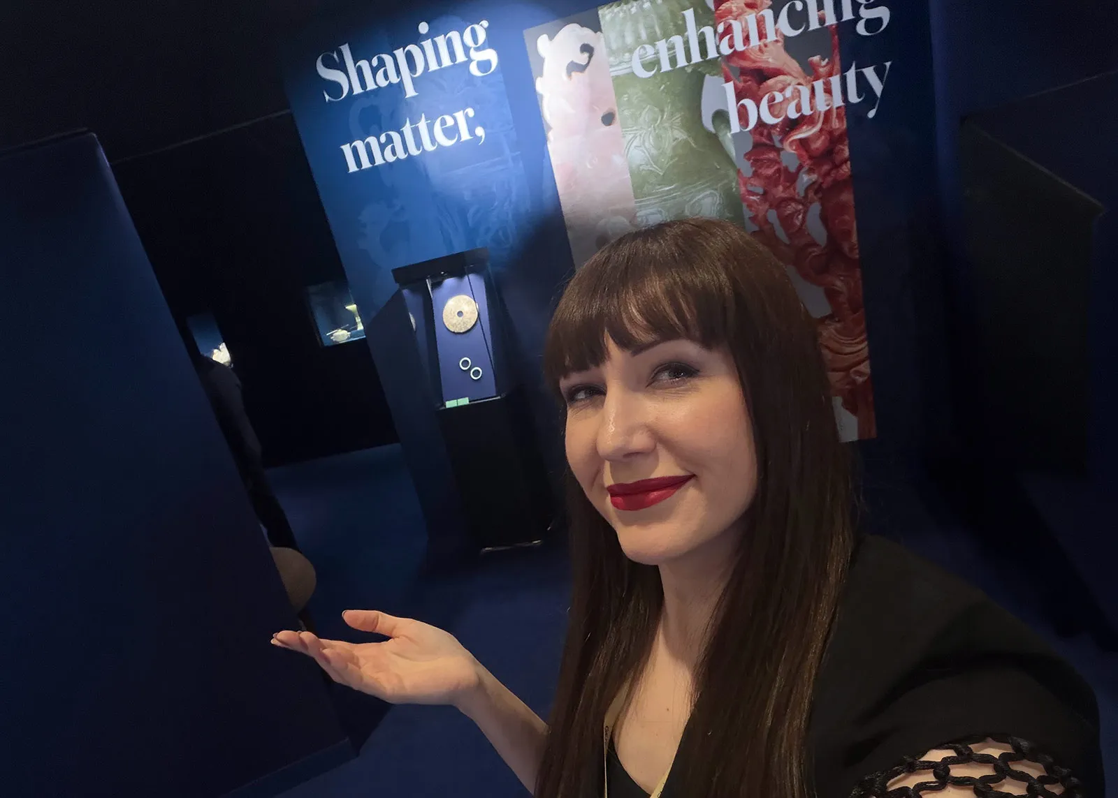 <p>Katerina visiting the ‘Shaping Matter, Enhancing Beauty’ exhibition, which formed part of GemGenève 2026</p>