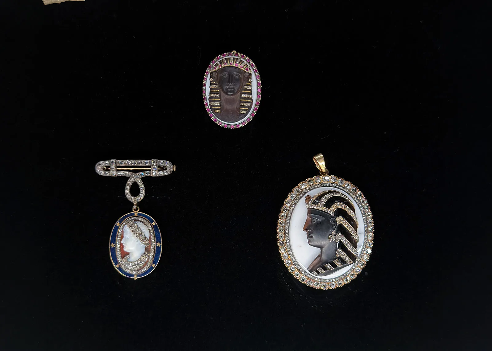 <p>Some of the jewels on show as part of the ‘Shaping Matter, Enhancing Beauty’ exhibition</p>