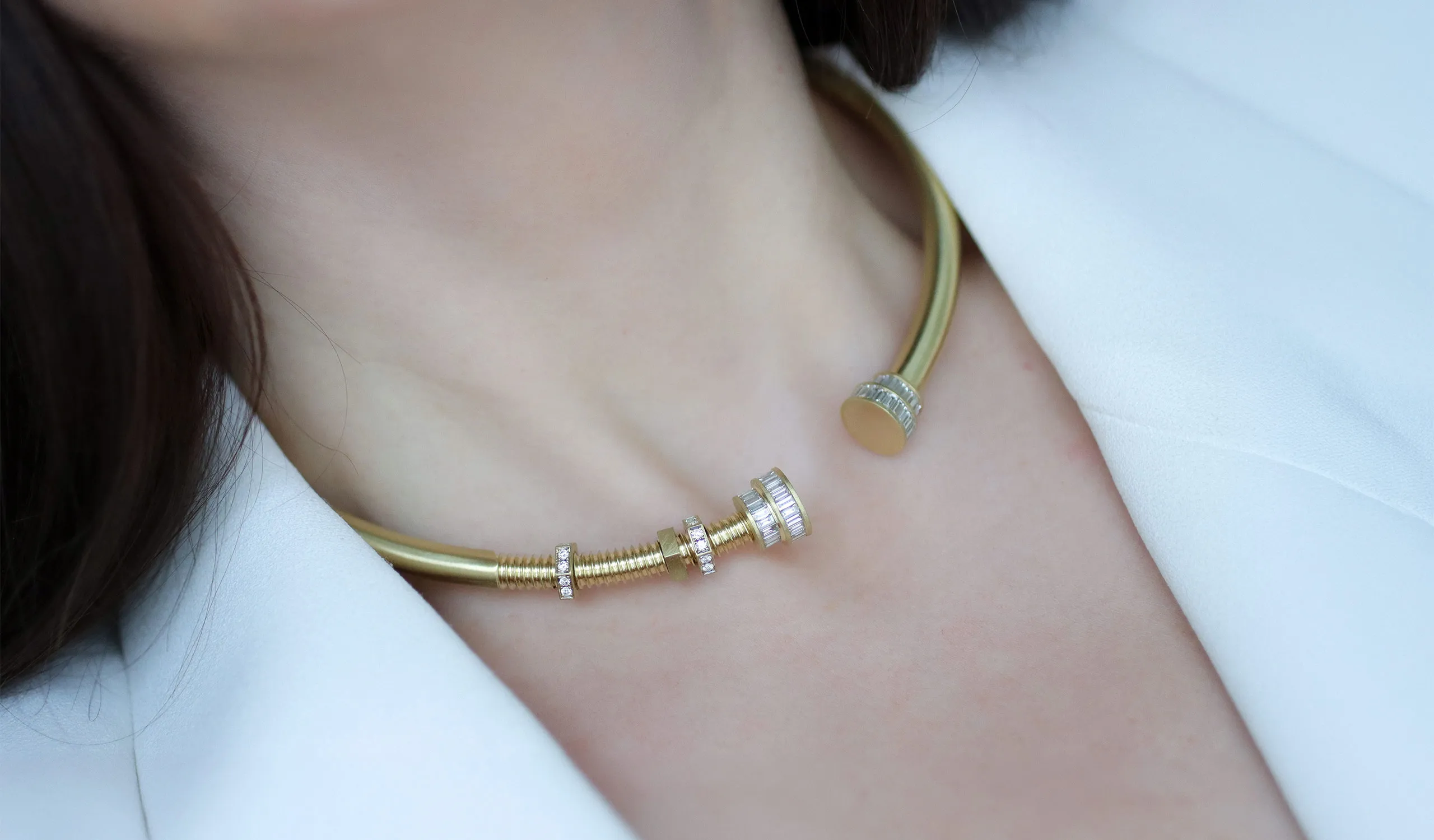 <p>The new Bolt collection features diamond and gold elements that you can screw on and off</p>

