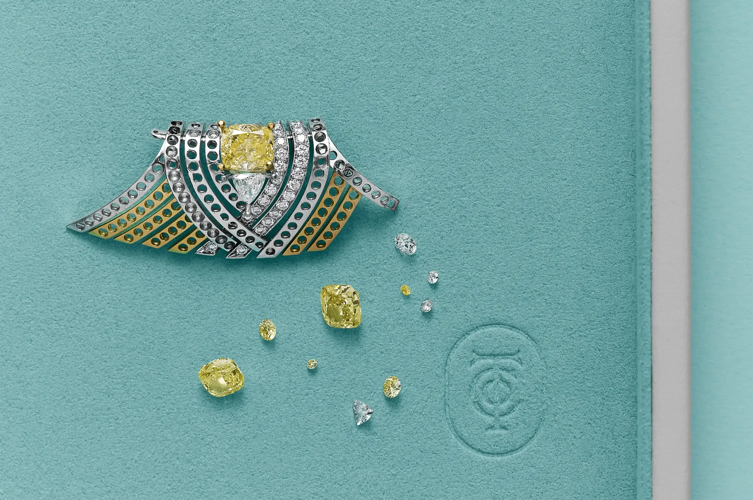 The Nest necklace, in the process of being set