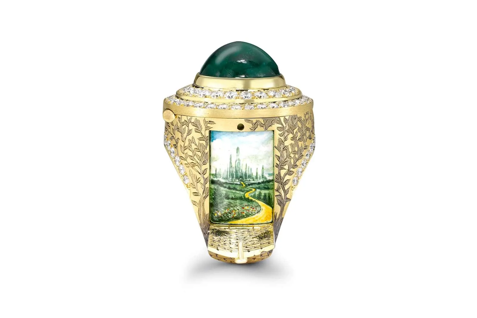 <p>Behind the door, the Yellow Brick Road leads to the Emerald City</p>