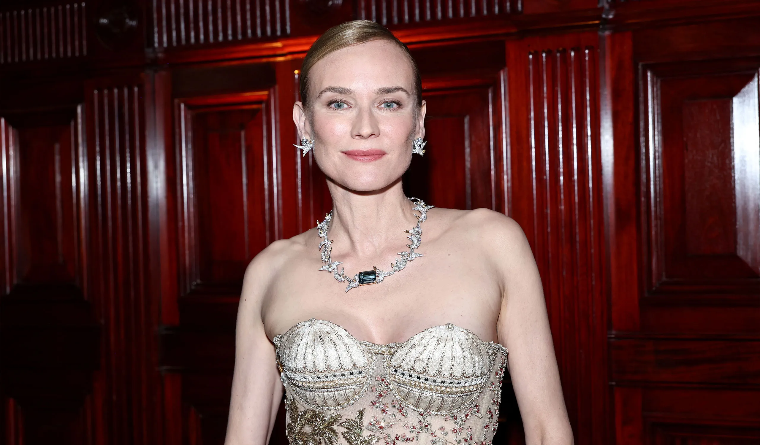 <p>Diane Kruger wore a Tiffany &amp; Co. Jean Schlumberger high jewellery necklace to the Blue Book gala</p>
