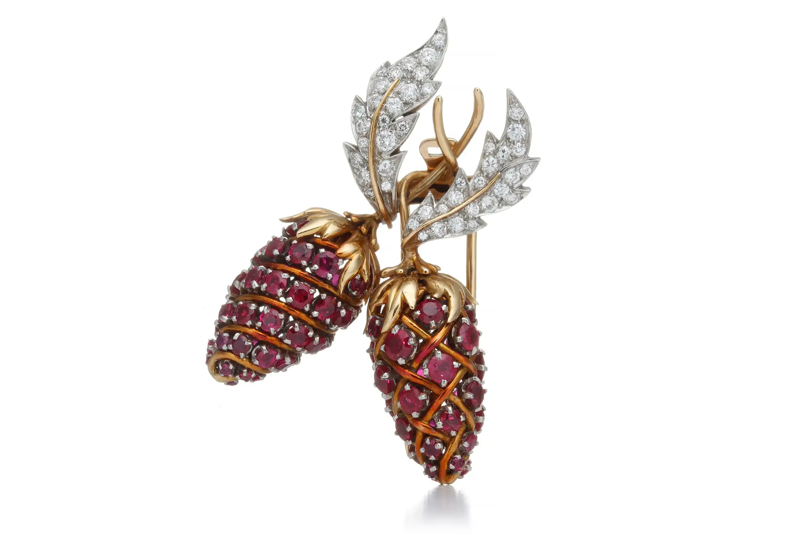 Archival Tiffany & Co. Two Fruit brooch, designed by Jean Schlumberger and gifted by John F. Kennedy to Jacqueline Kennedy