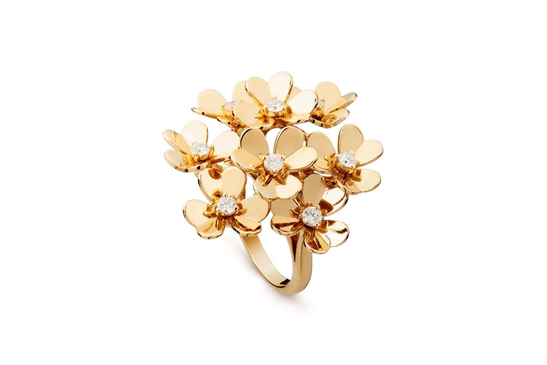 <p>Van Cleef & Arpels ‘Frivole’ ring in yellow gold with diamonds</p>