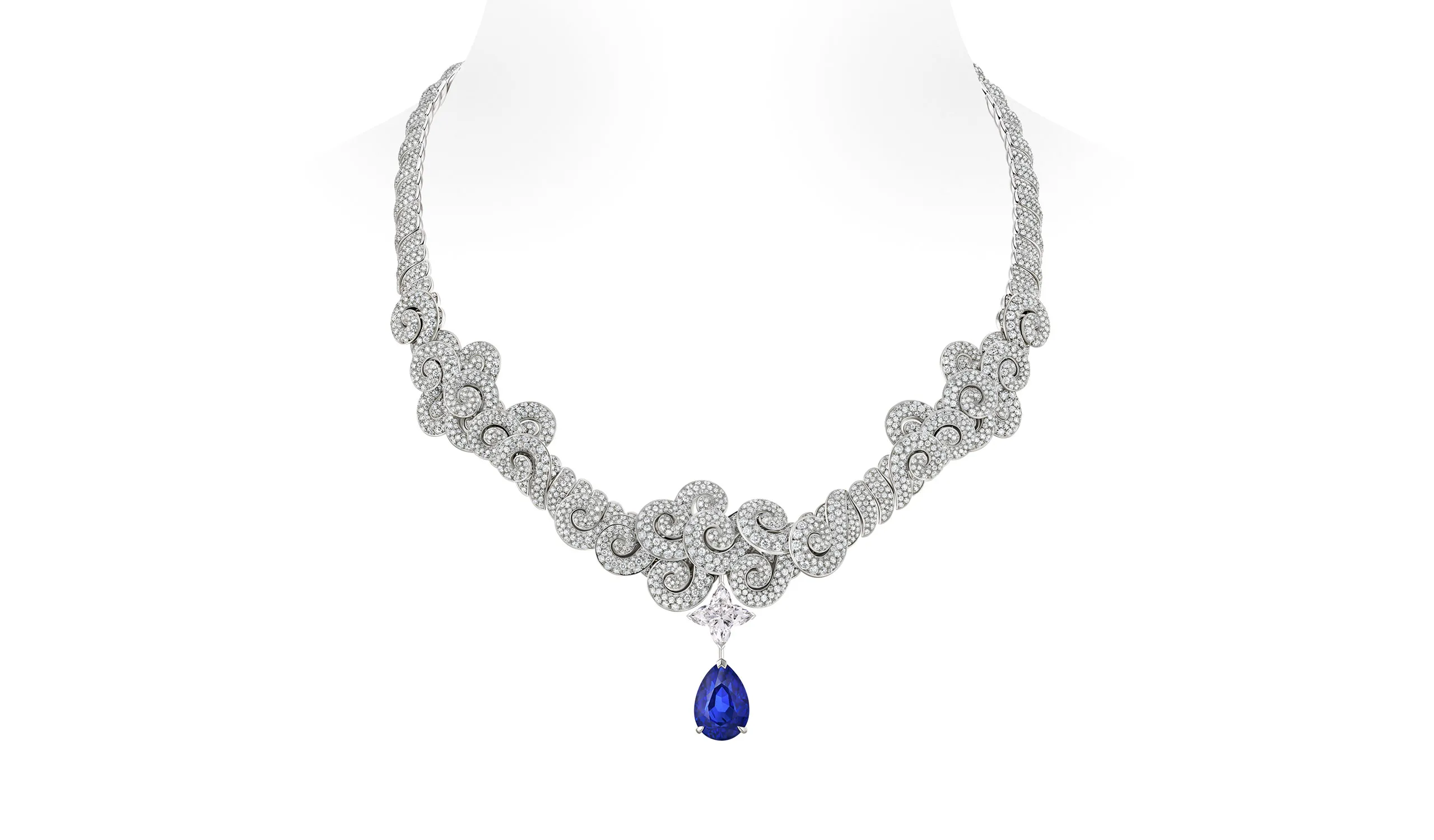 <p>A third Whisper high jewellery necklace featuring the chapter’s signature puffy cloud motif</p>
