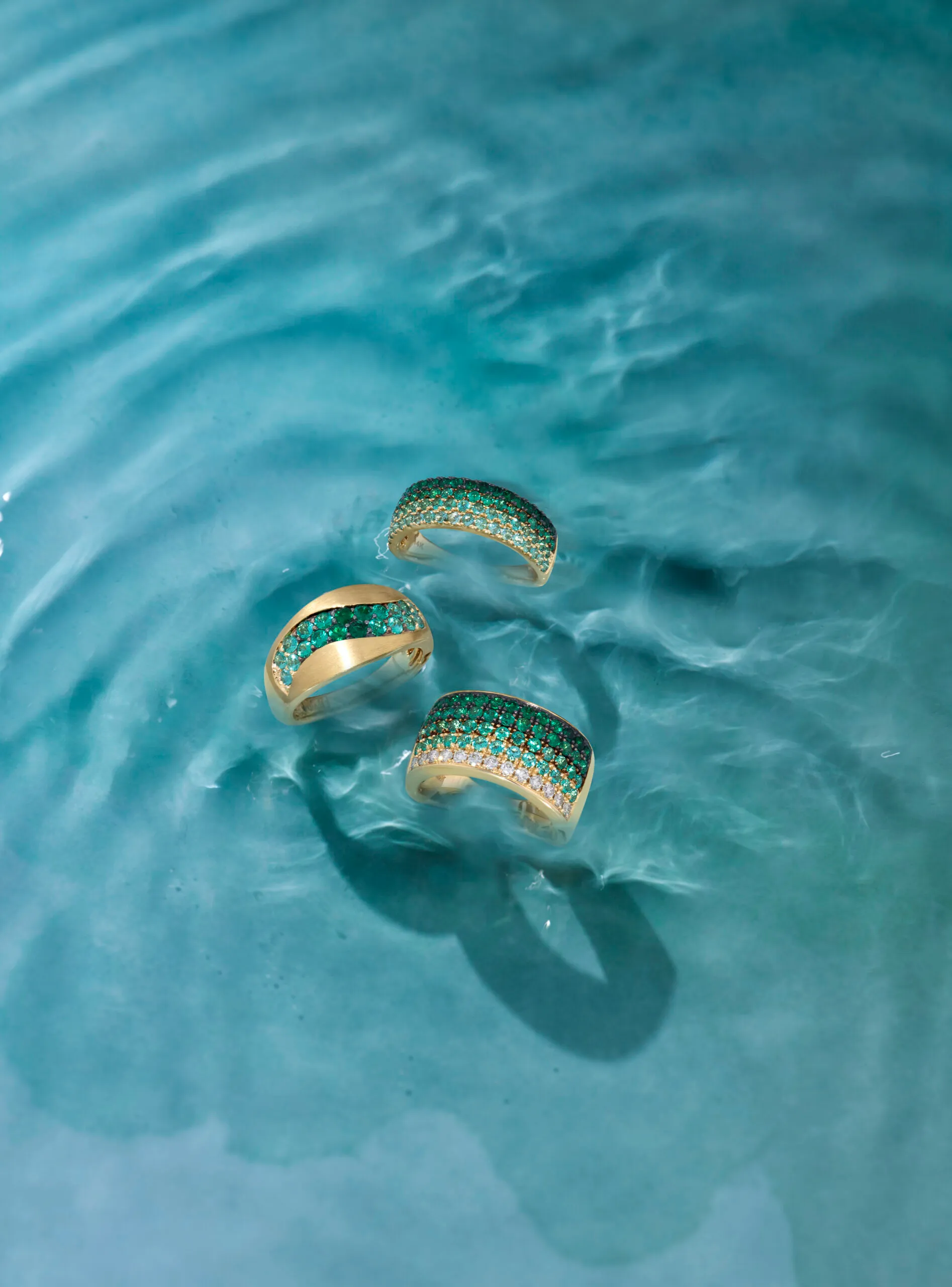 <p>Le Vian Emerald Ombré™ rings in 18k gold from the Serenity – A Breath of Calm chapter of the 2026 Trend Forecast</p>