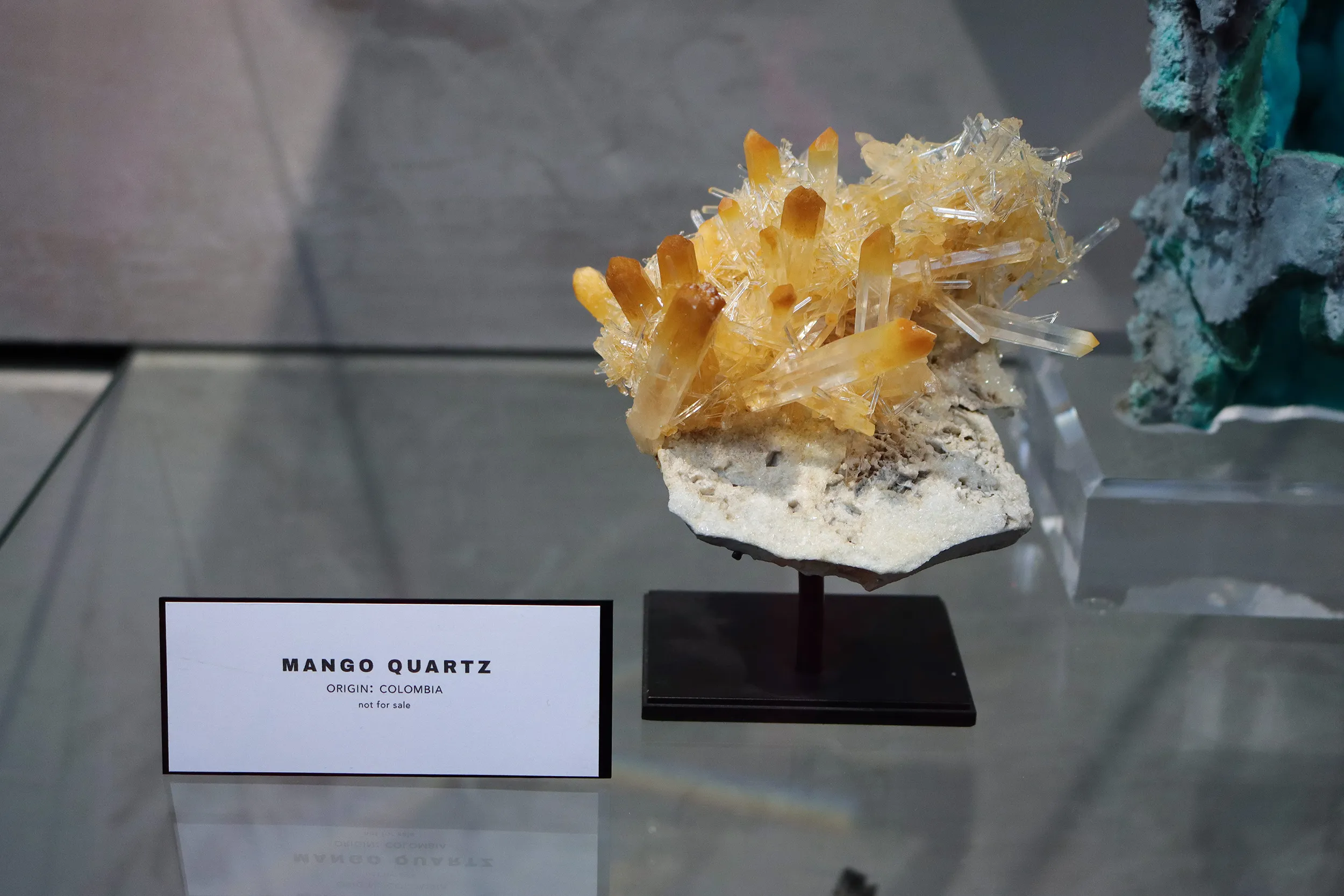 <p>A spiky Colombian mango quartz—a very rare variety of quartz recently discovered in Boyaca, Colombia</p>
