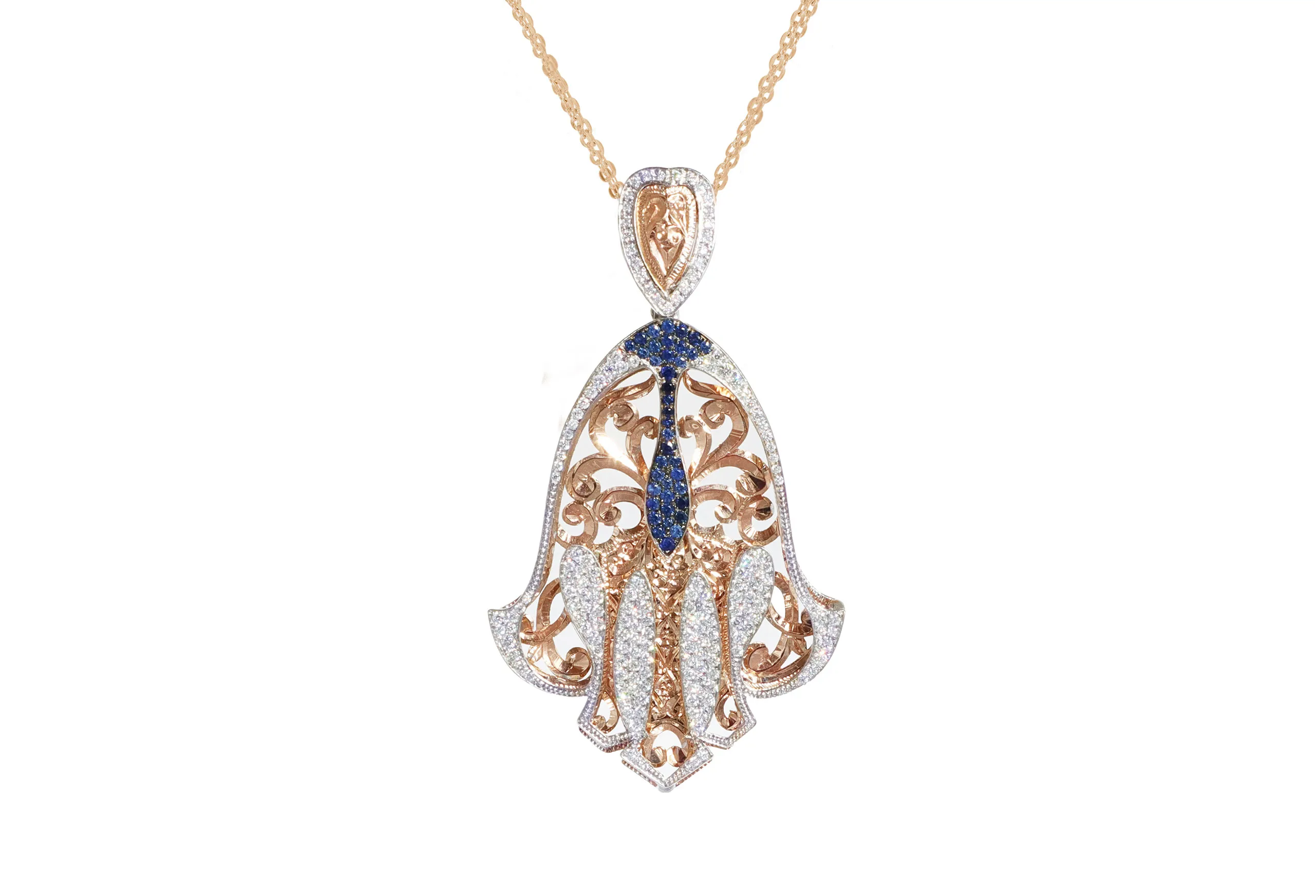 Bachtale Khmisa pendant from the Heritage collection, which reinterprets the Khmisa, an ancestral symbol of protection