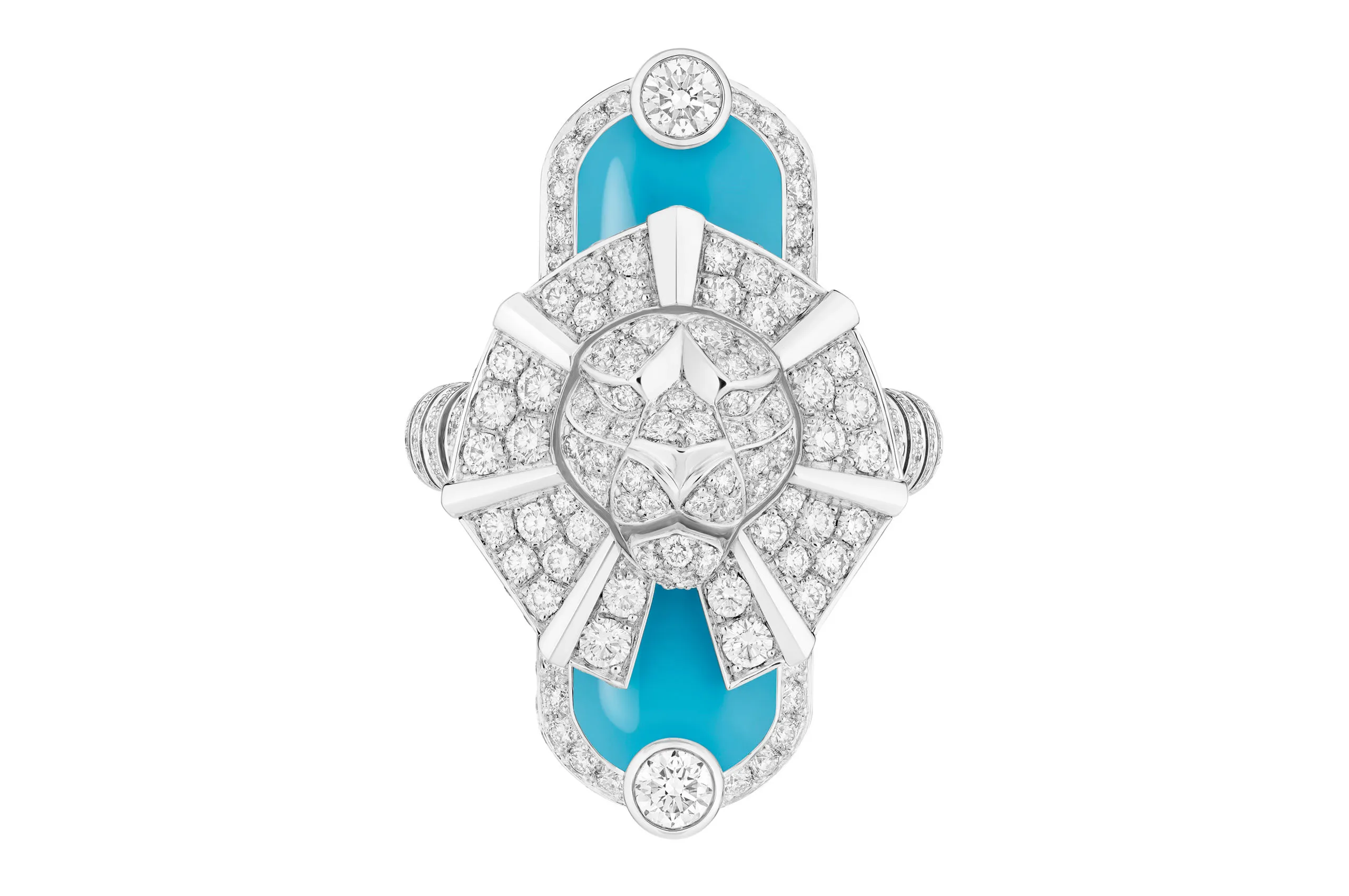 Chanel Talisman Gabrielle ring in white gold, set with diamonds and turquoise
