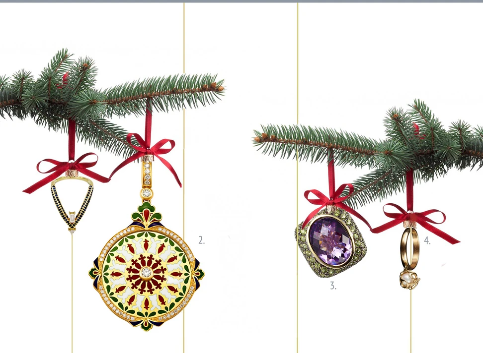 <p>1. Veracity Sapphire Diamond Ring by Tana Chung, £1,400 2. Rabbit Diamond and Enamel Pendant by Shirley Zhang, £1,720 3. Emily Peridot and Amethyst Ring by Plukka, £450 4. Locket Akoya Pearl Ring by Bijules, £1,160.</p>