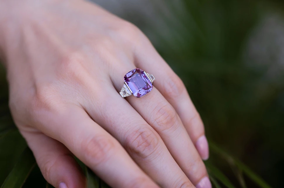 Katerina describes this pink sapphire and diamond combination as “eternal and definitive” – a classic Bayco design, built around an exceptional gemstone
