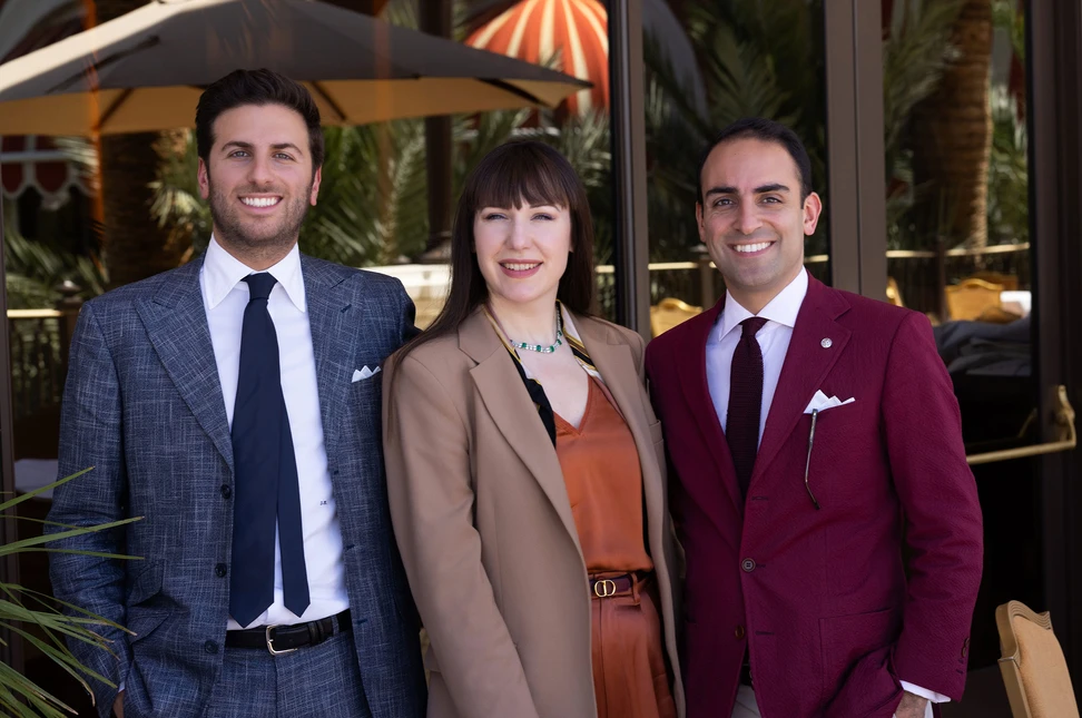 Katerina pictured with David Hadjibay (left) and Marco Hadjibay (right)