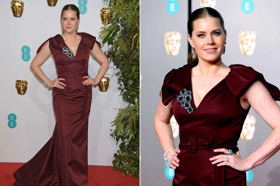 <p>Amy Adams at the 2019 BAFTA awards wearing Cartier jewellery</p>