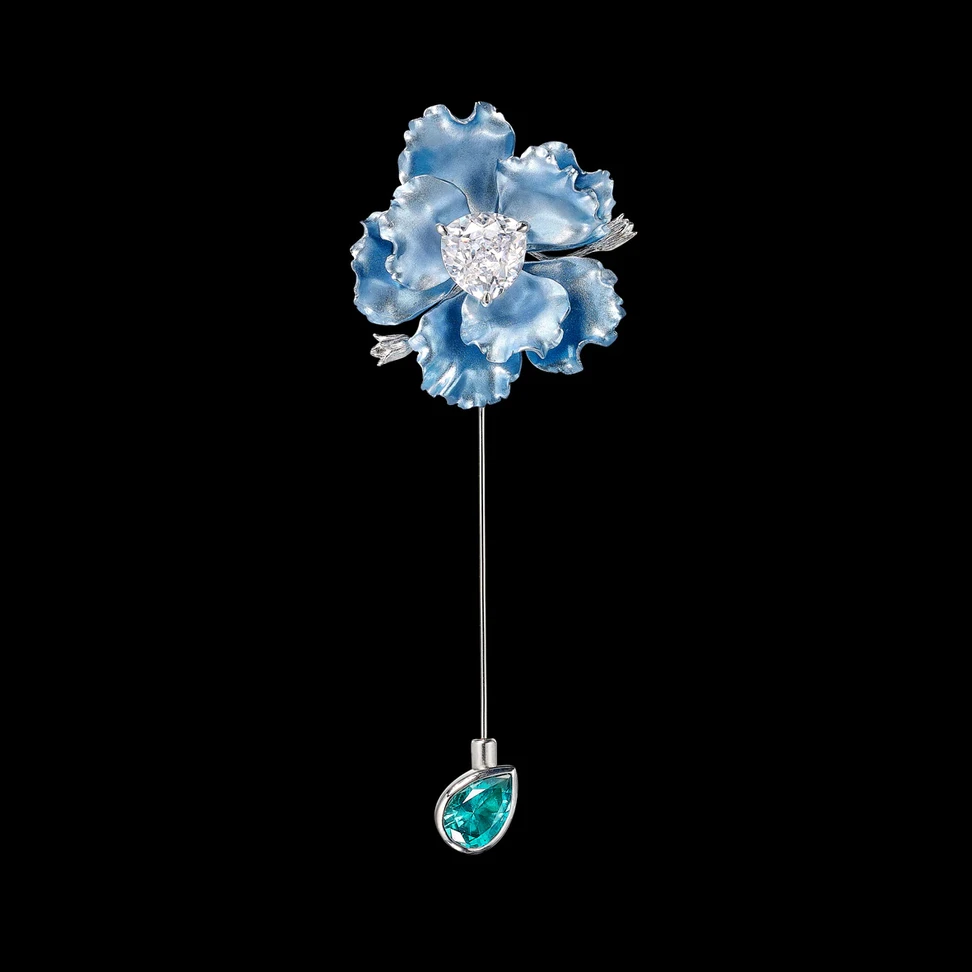 <div class="productView-moreItem">
<p>Baby Blue Parrot Bloom pin by Anabela Chan crafted in recycled aluminium and rhodium vermeil set with laboratory-grown diamonds and laboratory-created Paraiba tourmalines</p>
</div>