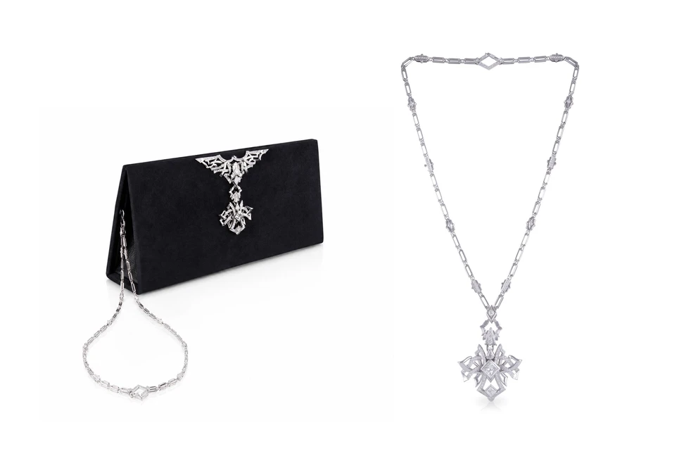 Australia’s first handmade transitional diamond clutch bag (named ‘Amelia’), created by Artisans’ Bespoke Jewellers Founder Tammy Keers, handmade jeweller Kathy McLay and leather smith Stella Petrou from Studio Queen 318