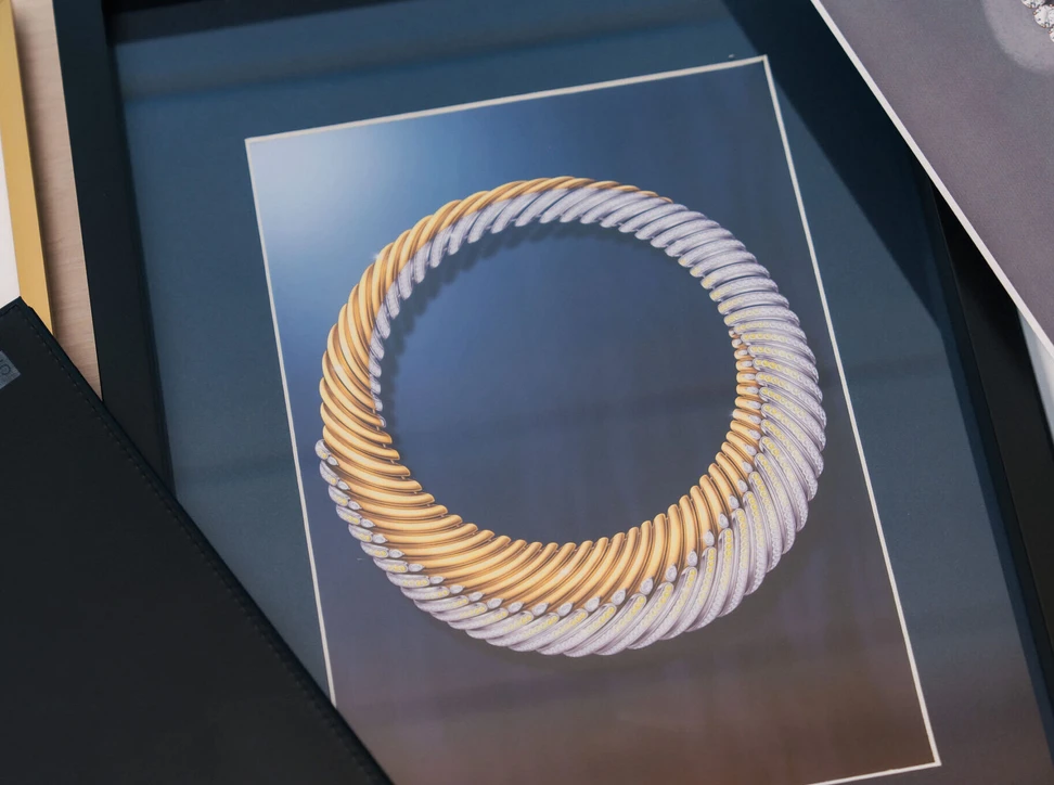 A rendering of the Continuum collier by Chantelle Green of Calleija, winner of the Design for Diamonds category