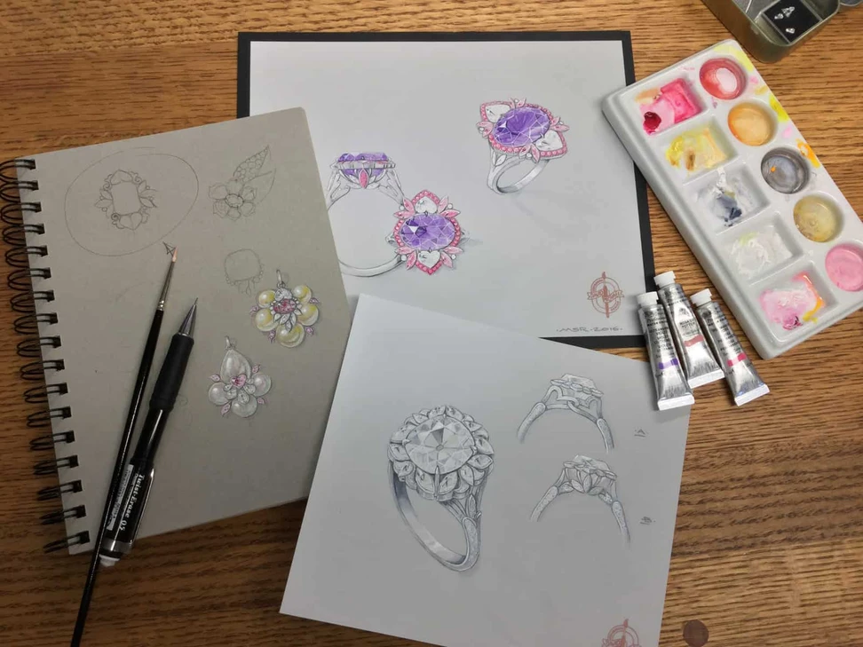 <p>David Michael jewellery renderings</p>