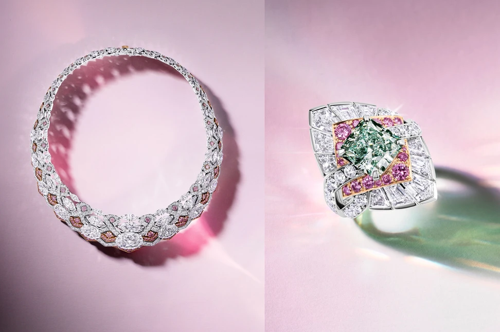 From the diamond-drenched Artemis necklace to the vivid green and pink diamonds of the Fantasia ring, Legacy of Colour Volume II lives up to its name