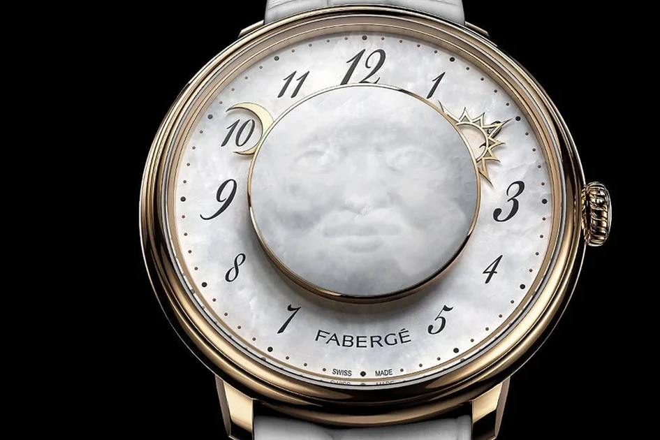 <p>Dalliance collection Fabergé Lady Levity timepiece</p>
