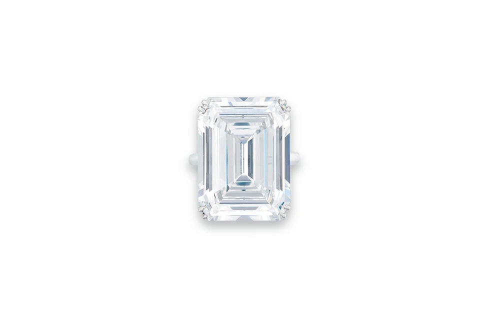 <p>Harry Winston Jonker V ring with 25.27ct rectangular cut diamond</p>