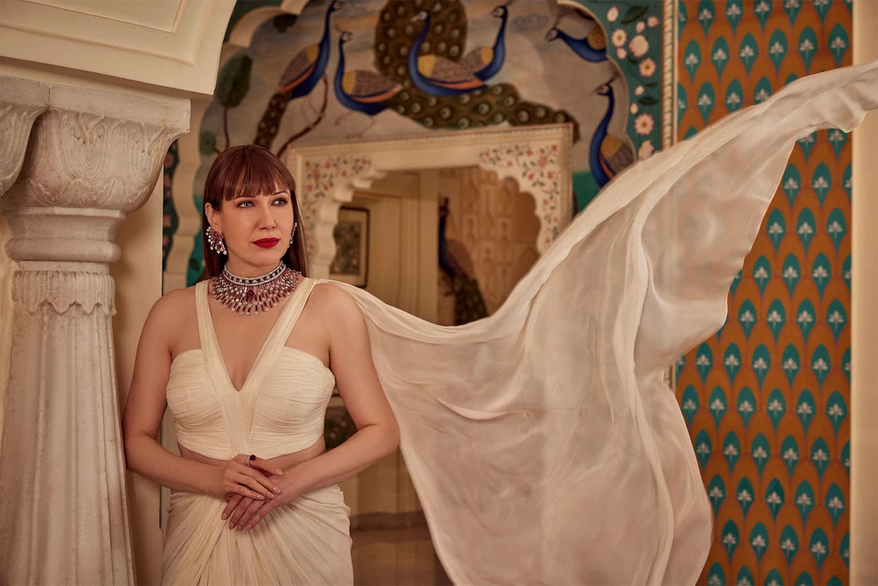 <p>Defined by clean lines, precise detailing and graceful proportions, Katerina wears striking ruby and diamond creations by Delhi-based Hazoorilal Legacy Jewellers</p>
