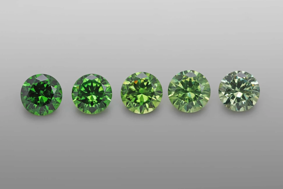 <p>How Demantoid Garnets Are Graded by Color</p>