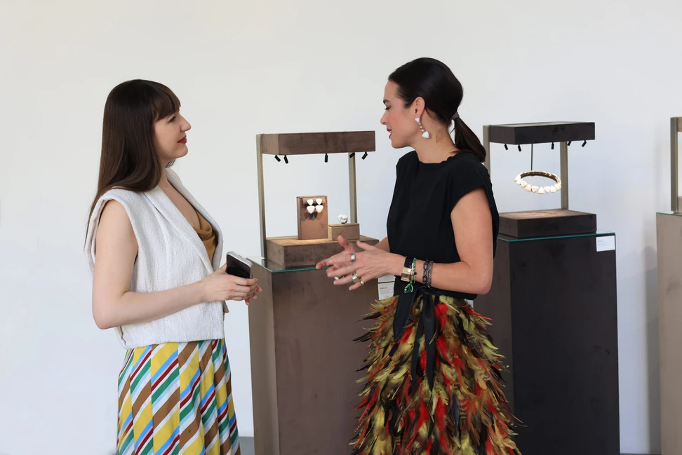 Katerina Perez with Vhernier Creative Director, Isabella Traglio