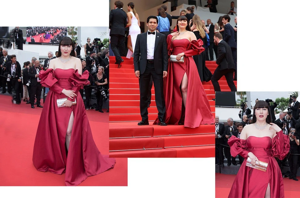 <p>Katerina Perez and Aydin Hassanzadeh of Hassanzadeh Jewellers at the Cannes Film Festival 2022</p>