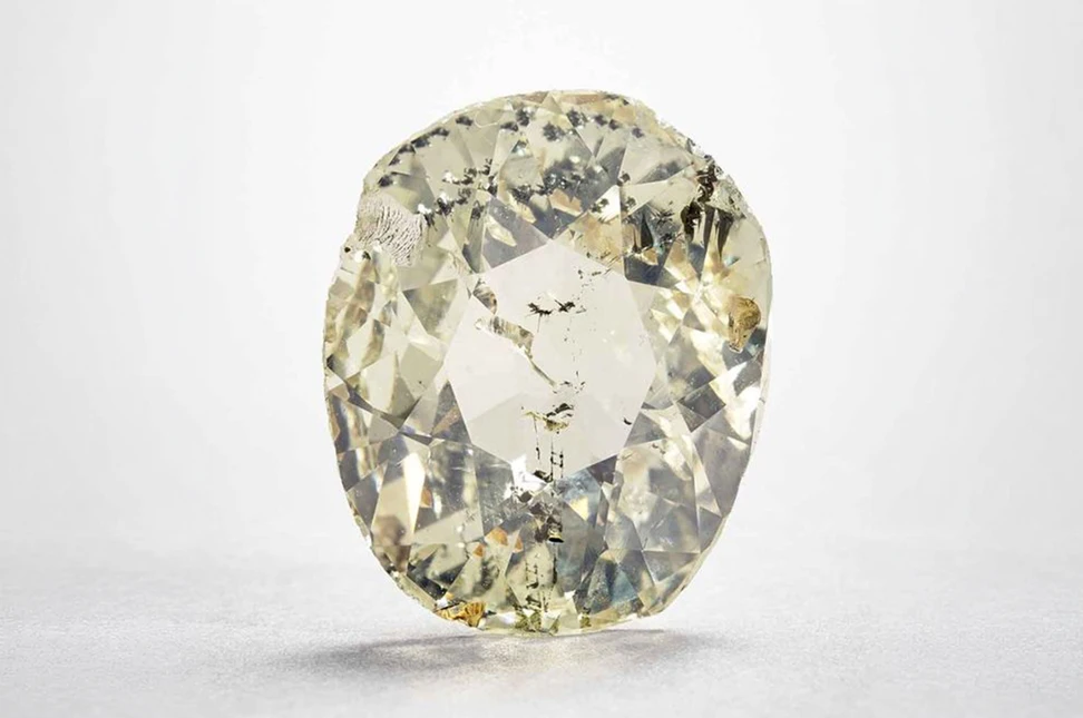 The 14.50-carat Jonquille de Chantilly yellow diamond, displayed alongside the Grand Condé at the ‘Le Diamant Rose’ exhibition