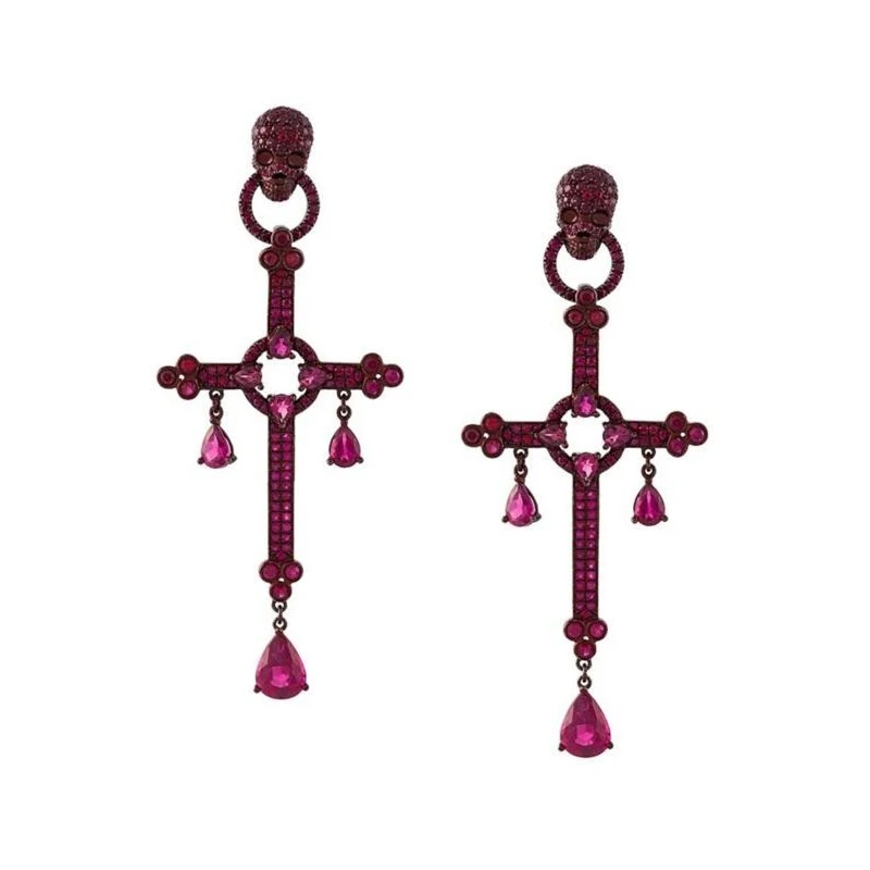 <p class="Iqi dyH X8m Cc2 V2L G1E">Lydia Courteille ruby cross skull earrings</p>