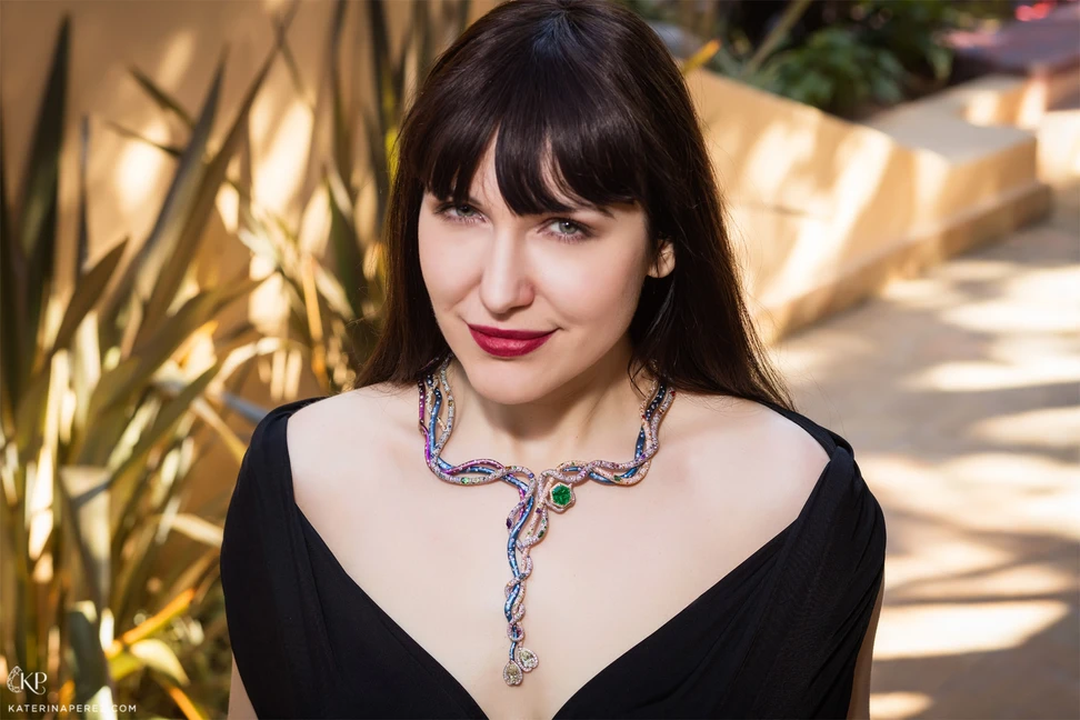 <p>M Haute Joaillerie ‘Titania’ necklace in diamonds, emeralds, sapphires, spinels, tsavorites, amethysts and tourmalines set in gold and titanium</p>