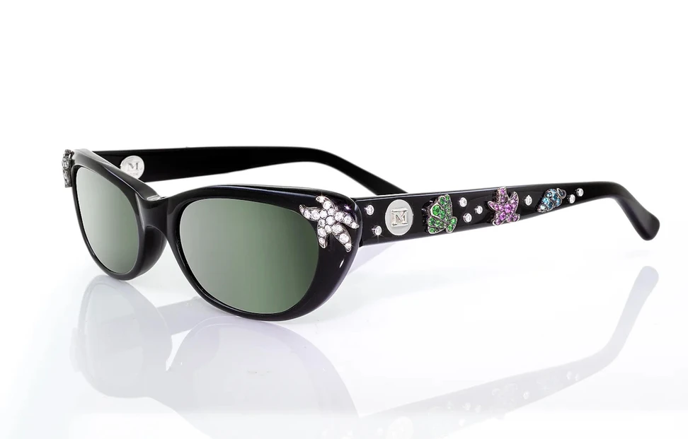 The collaboration that started it all in 1999: the Martin Katz x Ray-Ban “Le Plage” jewelled Wayfarer sunglasses
