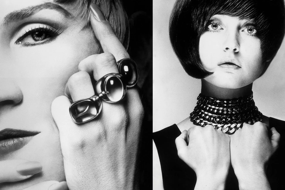 Archival imagery from Pomellato's The Revolution of Image exhibition, highlighting the creative campaigns that defined the Maison's visual identity.
