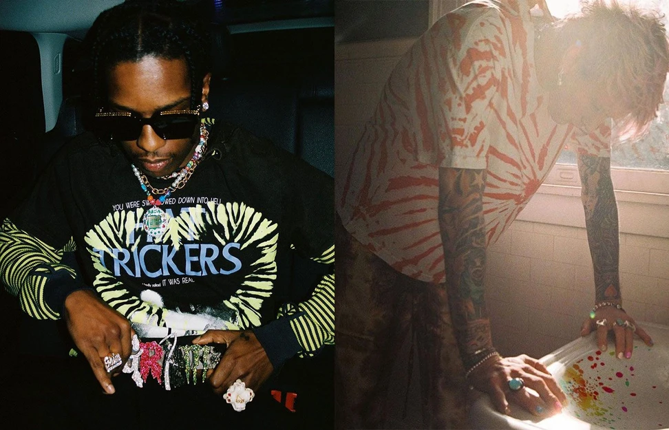 <p>Musicians A$AP Rocky and Machine Gun Kelly pushing jewellery to extremes</p>