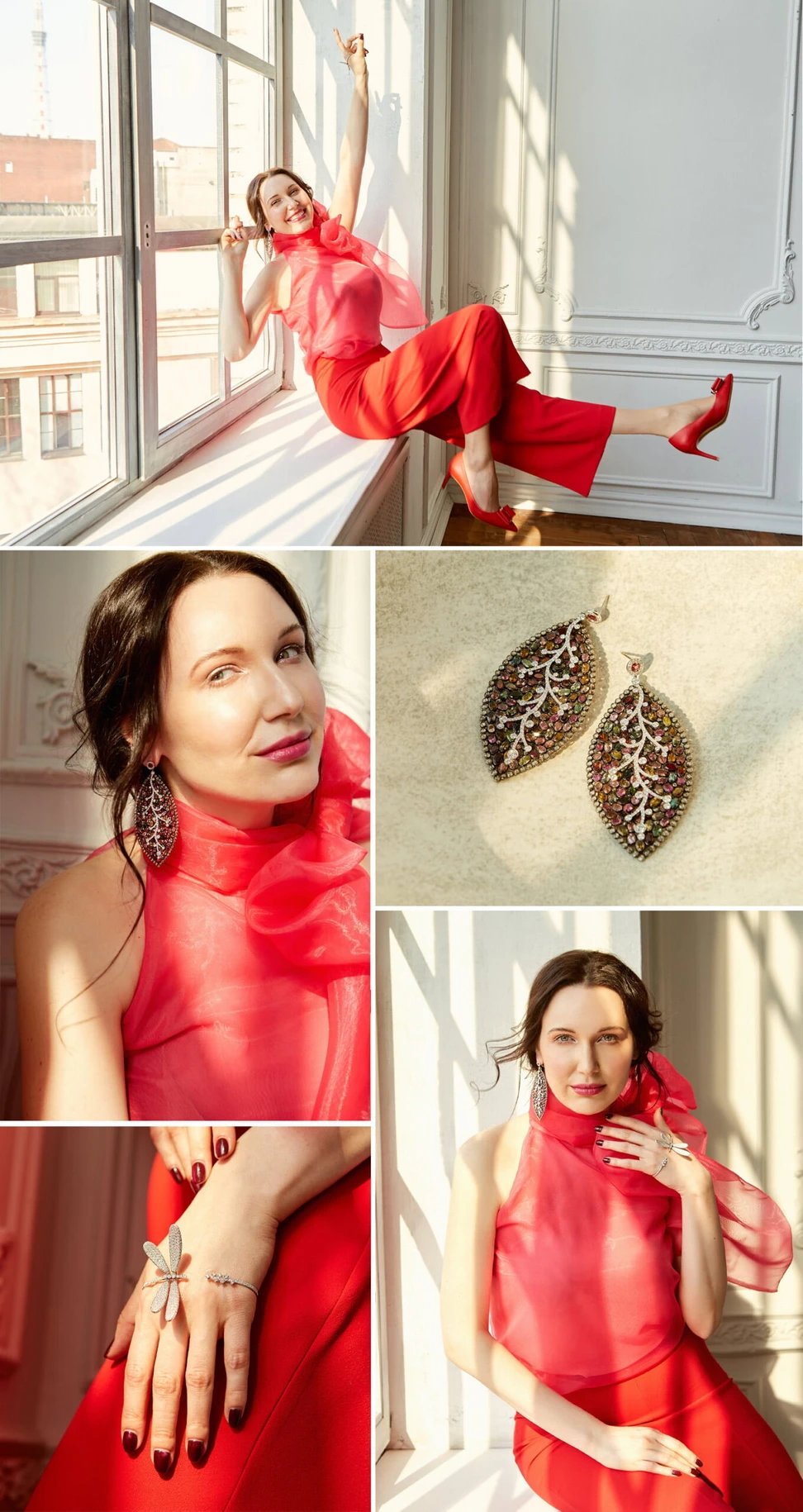 <p>Palmiero tourmaline and diamond earrings and Gismondi 1754 Dragonfly palm bracelet, both available at Monza boutique in St Petersburg</p>