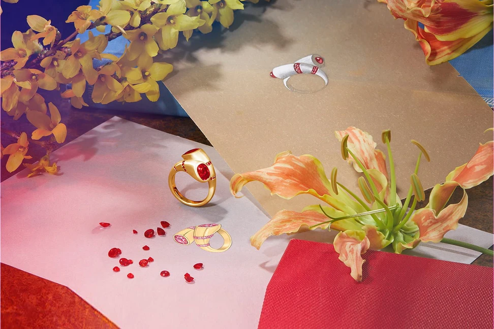 <p>Pragnell 40 Years Ruby Ring</p>