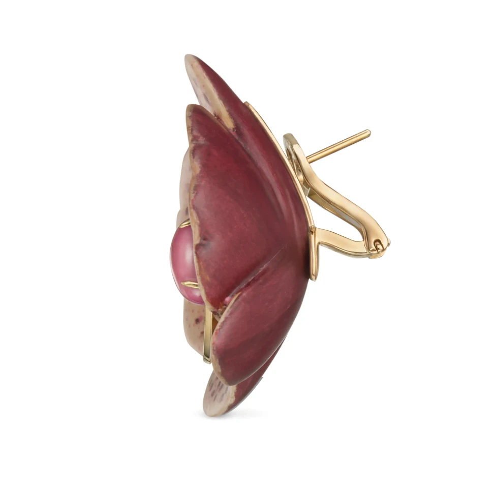 Silvia Furmanovich for Asprey Wild Orchid earrings, seen from the side