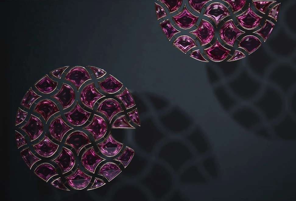 <p>Spinel & Fancy Colored Diamond Ear Clips, by BHAGAT</p>