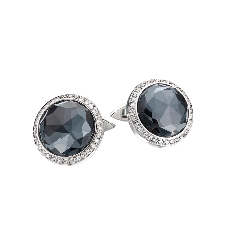 <p>Stephen Webster ‘Crystal Haze’ cufflinks in white gold, topaz and diamonds</p>