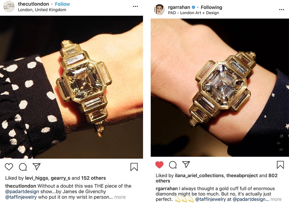 <p>Taffin diamond cuff exhibited at PAD London</p>