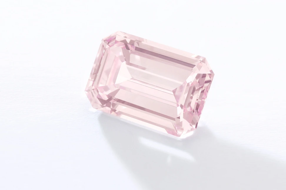 <p>The 17.07 carat Fancy Intense Pink diamond</p>