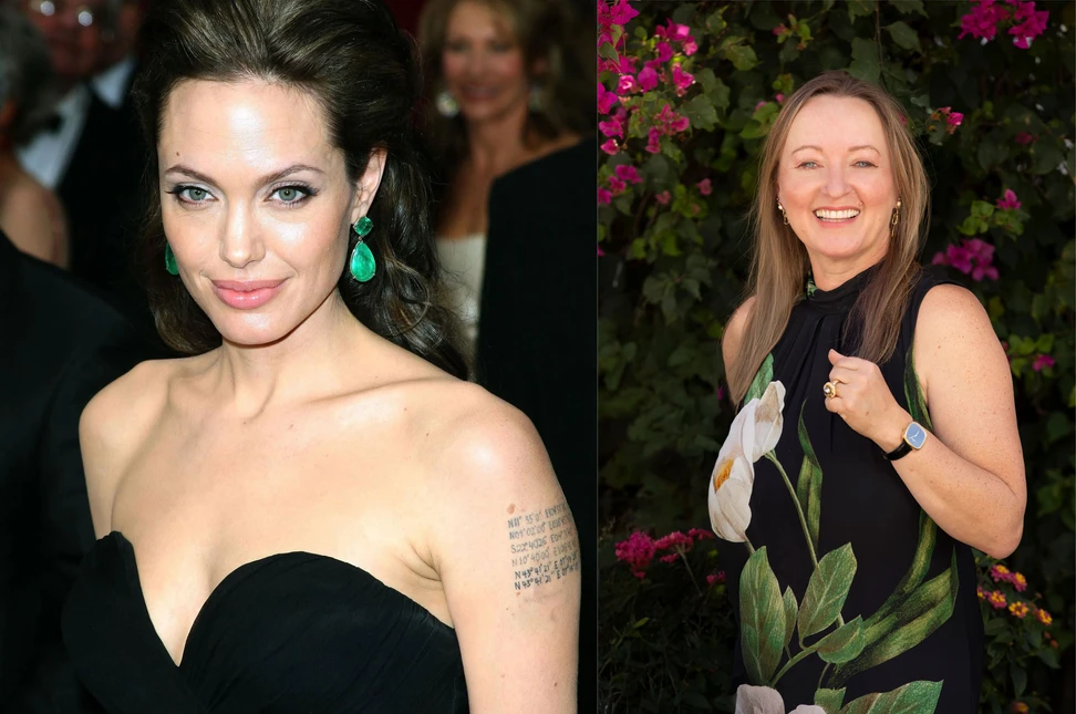 Angelina Jolie in Lorraine Schwartz emerald earrings at the 2009 Oscars and JCK editor-in-chief Victoria Gomelsky, who interviewed Schwartz for The Jewelry District