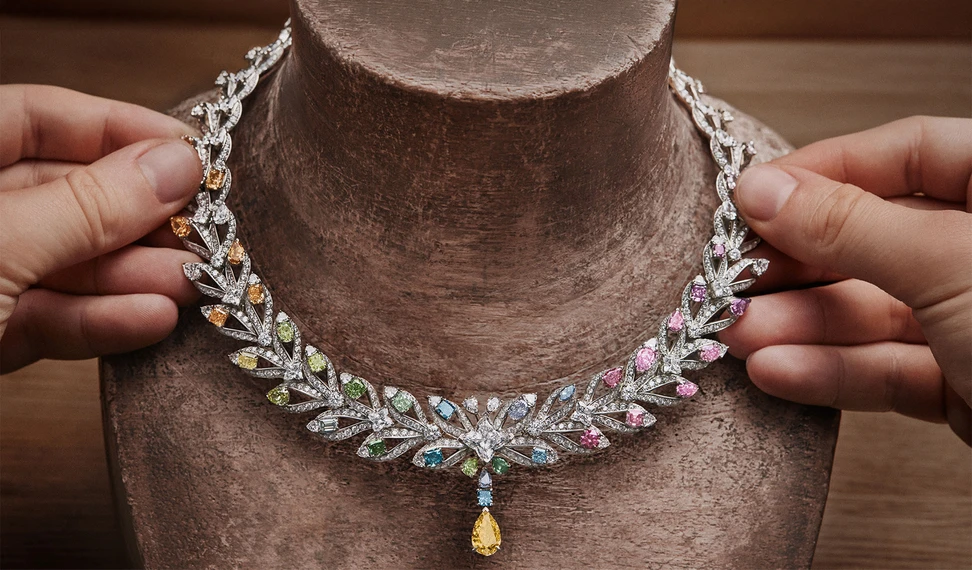 <p>The Victory chapter is set with fancy-coloured diamonds in almost every conceivable hue</p>
