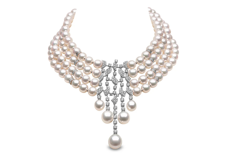 <p>Yoko London chocker necklace with South Sea pearls and diamonds</p>