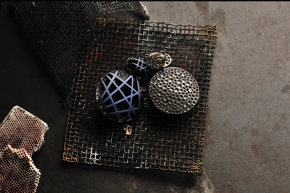 <p>Earrings by Hemmerle in the atelier</p>