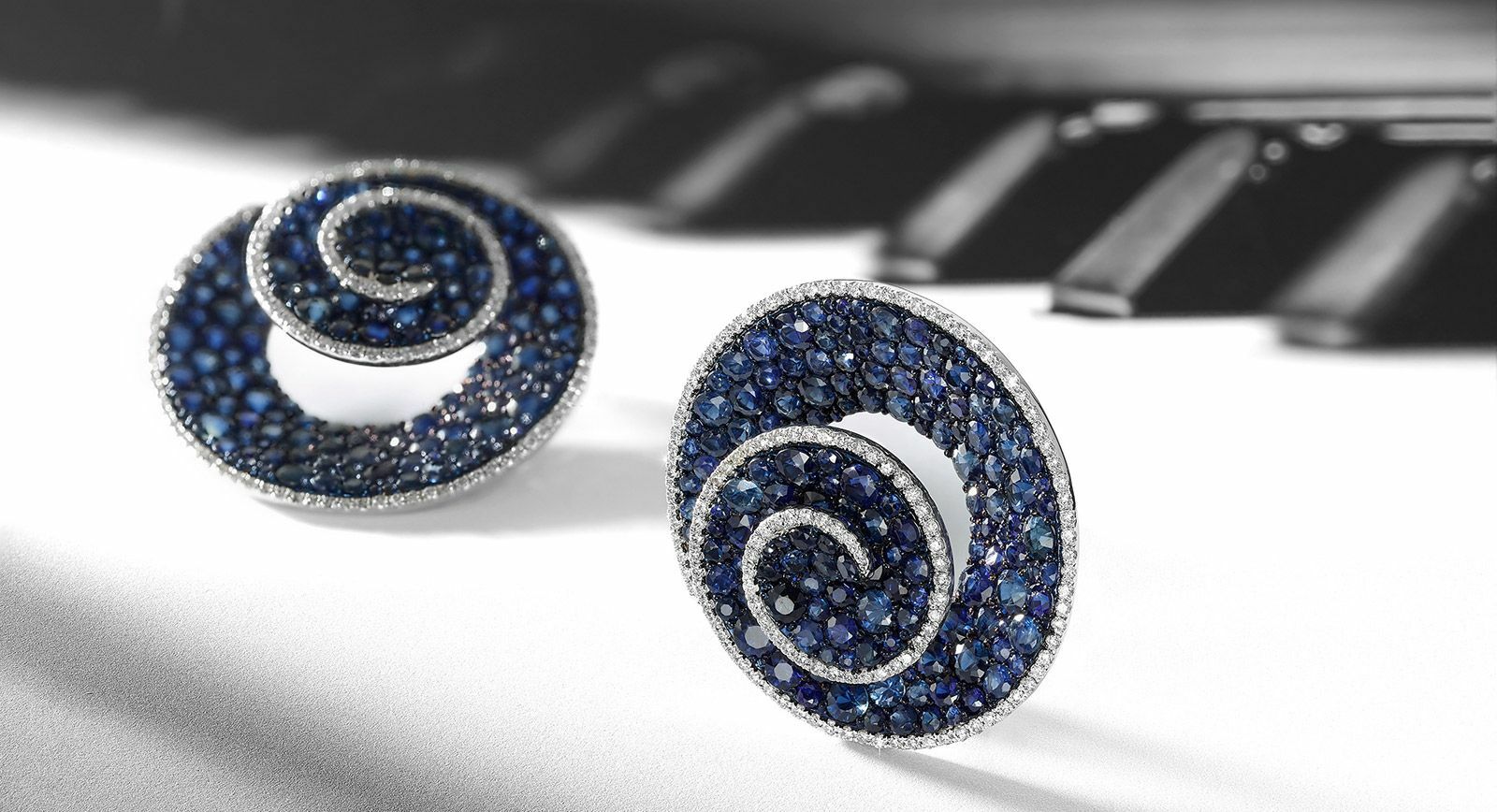 House of Umrao earrings with sapphires and diamonds