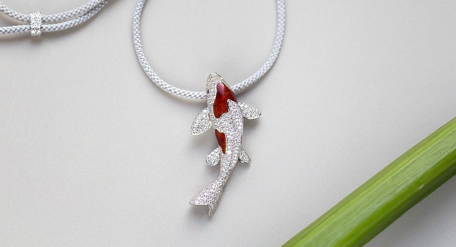 Ilgiz F Mysterious China diamond koi carp necklace