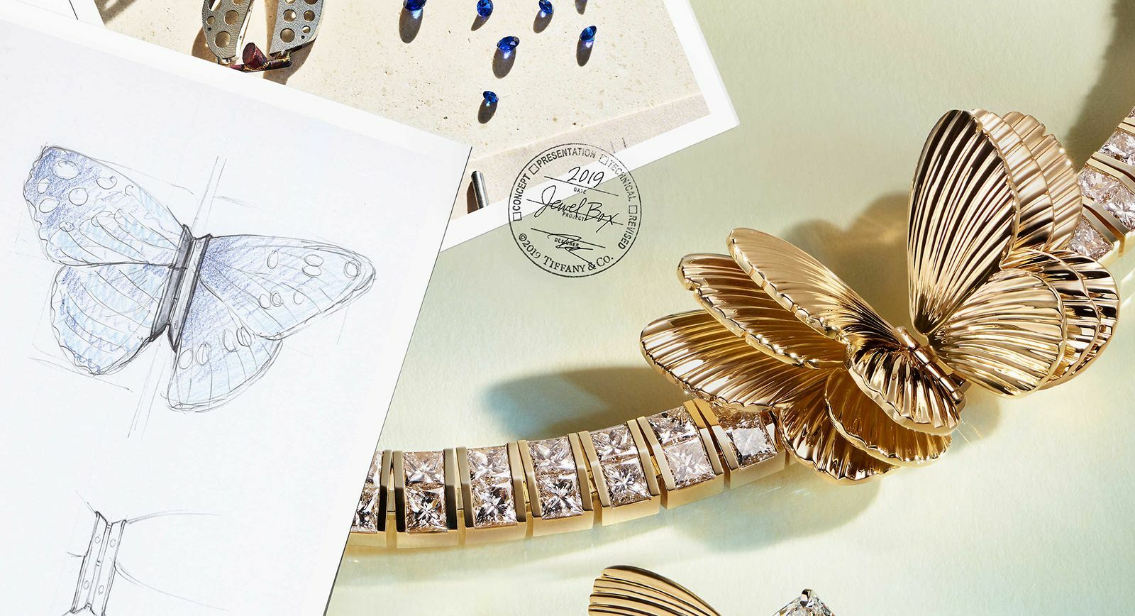 Колье золото бриллианты Blue Book 2019 года от Tiffany&Co. Шкатулка Tiffany