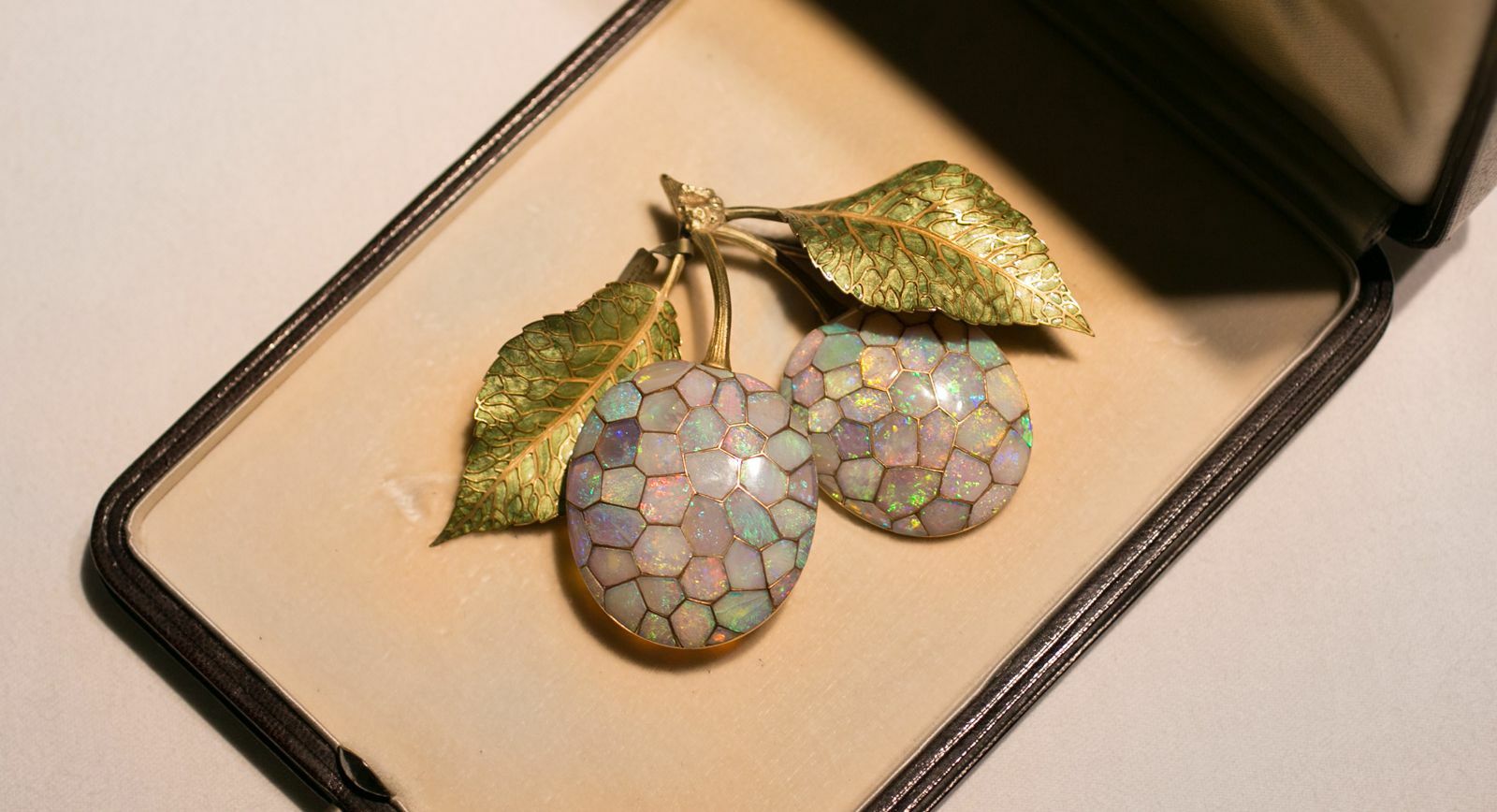 René Lalique opal plum brooch 